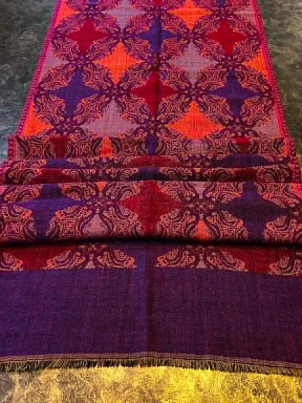 ALEXANDRA'S ACCENTS Boho India Handwoven Art Reversible Scarf Runner 82x22